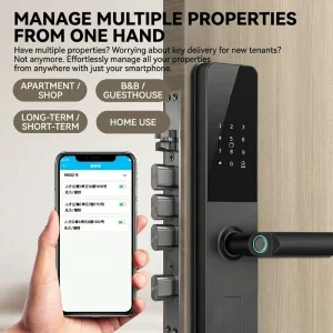 Top Grade HR Smart Lock Bluetooth Fingerprint Card Lock Anti Theft for Home Hotel Homestay Rental