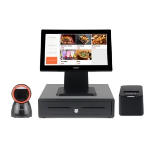 Touch Screen Cashier POS Terminal Machine Full Set Restaurant 15.6inch All in One POS System with Cash Drawer
