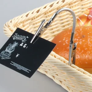 Traditional Style Multi Function Metal Card Holder Double Head Flexible Tube for Convenient Daily Use with Store Price Tag