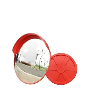 Traffic Security PC Convex Mirror 60cm with 180 Degree View Orange Red for Outdoor Safety