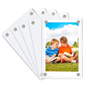 Transparent Acrylic Fridge Magnetic Double Sided Photo Frame Handmade Customize Size Clear Photo Frame Display