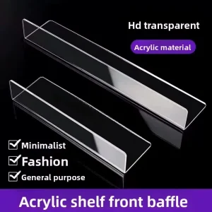 Transparent Acrylic L shaped Partition Panel Removable Eco Friendly Recyclable No Drilling Shelf Divider PVC Panel Tiered Board