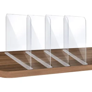 Transparent Acrylic Shelf Dividers for Home Closet Wardrobe Cabinet Pantry Store Showroom