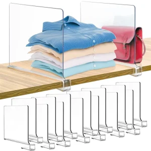 Transparent Cabinet Dividers Acrylic Shelf Dividers for Closets 14 Pcs