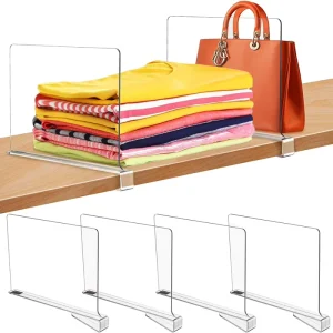 Transparent Clear Bookshelf Cabinet Shelf Closet Board Separators Dividers