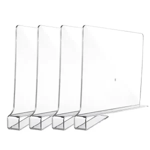 Transparent Clear Closet Shelf Organizer Dividers Acrylic Cabinet Storage Rack Divider for Supermarket Home