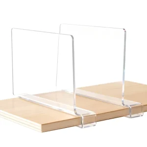 Transparent Heavy Duty PVC Shelf Divider with Edge Clamp for Linen Closet and Bedroom