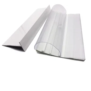 Transparent PVC Extruded LED Advertising Lampshade Strip Plastic Label Strip for Display Cabinets