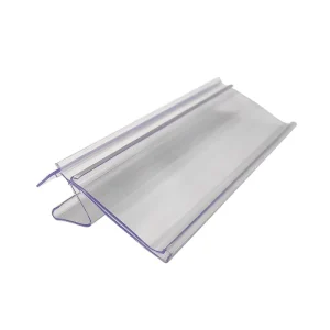 Transparent PVC PET PC Clear Plastic Shelf Price Tag Holder Display Strip Hanger