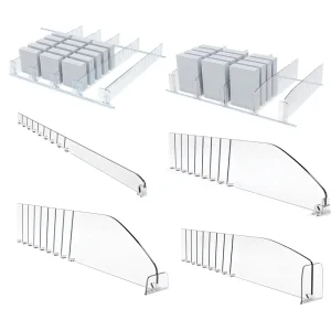 Transparent PVC Plastic Pharmacy Acrylic Wire T Shaped Adjustable Width Shelf Dividers