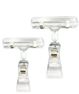 Transparent Plastic Price Display Bracket Clip Clear POP Price Tag Holder for Warehousing and Supermarket Supplies