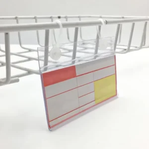 Transparent Plastic Price Tag Wire Shelf Label Display Holder Sign With Double Snap Lock Closure for Supermarket Store