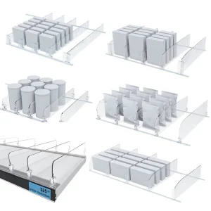 Transparent Plastic Shelf Divider Adjustable Width Acrylic Shelf Dividers