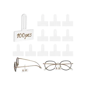 Transparent Price Tag Sleeve Slip on Eyeglasses Protector Label Tag Holder for Spectacle Frames Glasses Frame