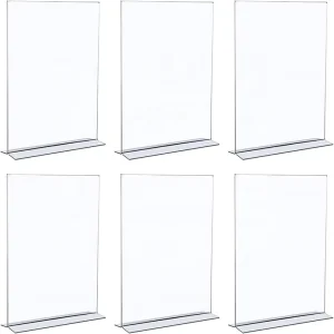 Transparent Table Advertising Acrylic T Stand Sign Holder