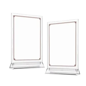 Transparent Table Menu Stand Clear Plastic Double Sided Sign Holder Picture Frames for Desk Display A5