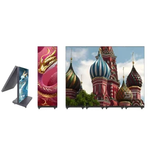 Tri Fold LED Screen with Double Sided Display P1.53 P1.86 P2.0 P2.5 for Shopping Malls Retail Window Displays Digital Advertising