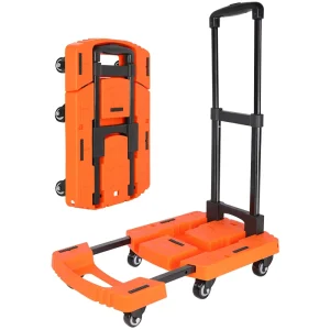 Trolley Shopping Cart Luggage Plastic 6 Wheels Hand Truck Platform Trolley Cart with Brake