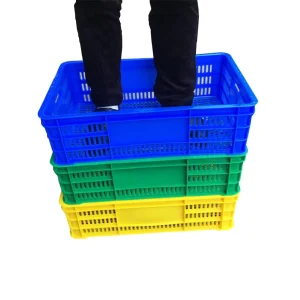 Turnover Fruit Basket Vegetables Storage Basket for Farm Plastic Crates Rectangle Mesh Container Stacking Baskets Manufacturer