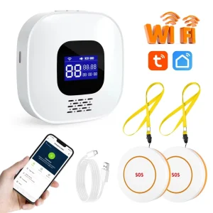Tuya Smart WiFi Caregiver Pager SOS Emergency Alarm System for Elderly Living Alone Home Care Emergency Help PST CF206