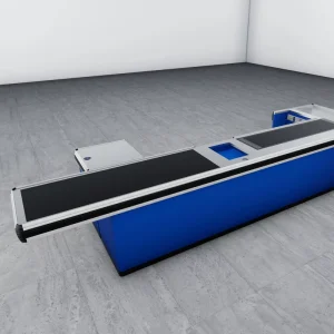 Two Belt Supermarket Checkout Counter with Front and Rear Auto Machine