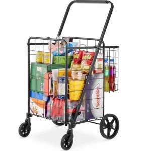 US Heavy Duty Grocery Store Supermarket Cart with Wheels for Shopping Grocery