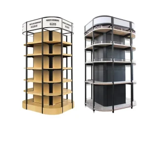 Uesd Custom Durable Supermarket Column Wrapping Display Rack 4 Sided Shelf for Square & Round Pillars