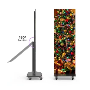 Ultra Slim Moveable Folding Full HD IP54 Waterproof 1000cd Brightness Animation Advertising Digital Signage Smart LED Display
