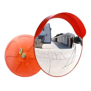 Unbreakable PC Traffic Convex Mirror 30cm 45cm 60cm 80cm Outdoor Security Mirror with Rain Shield for Road Garage Driveway