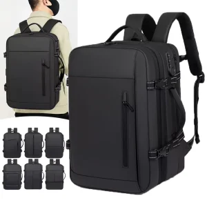 Unisex Business Laptop Backpack Expandable USB Type C Charging Ports Durable Waterproof Anti Theft Student Travel