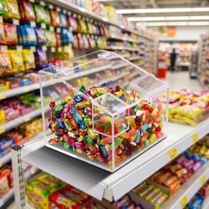 Universal Acrylic Candy Bin for Supermarkets Candy Stores and Ice Cream Shops Food Grade Bin Box Bulk Dispenser Case