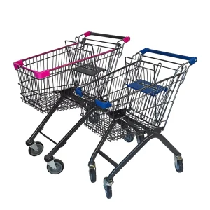 Universal Style Large Mesh Structure Steel Metal Shopping Cart for Retail Store and Supermarket Use with Rolling Wheels