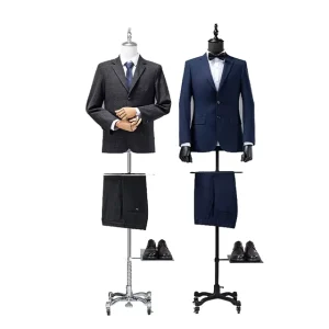 Universal Wheel Plastic Clothing Store Male Model Half-length Suit Dress Window Display Stand