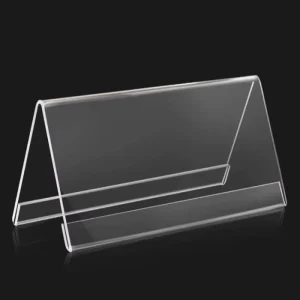 V Shape Acrylic Table Stand Triangular Desk Signs Holder