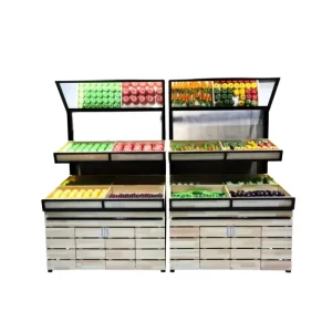 Vegetable Rack Metallic Gondola Supermarket Shelving
