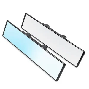 Vehicle Wide View Convex Rearview Mirror 300mm Anti Fog Anti Glare Interior Backup Mirror Blue