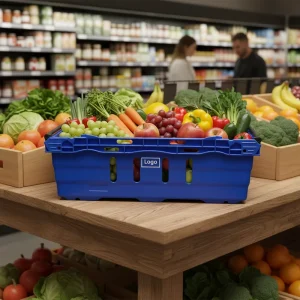 Ventilated Stack Nest Harvest Tote Integrated Handles PP Durable Mesh Storage Boxes Bins Lightweight