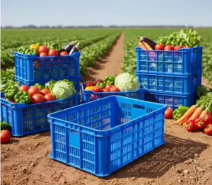 Ventilation Storage Basket Stackable Mesh Turnover Plastic Crate Fruit and Vegetable Basket