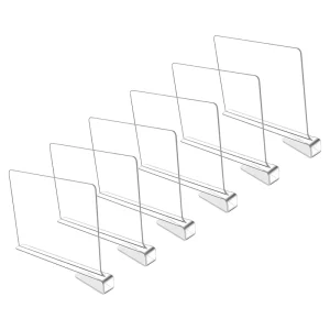 Vertical Adjustable Shelf Dividers for Closet Organization Durable Clear Acrylic Divider Organizer for Clothing