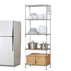 WS 04 5 Layer Movable Carbon Steel Light Duty Modern Living Room Storage Rack for Seasoning and Pot Storage