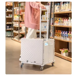 Wahsun Aluminium Alloy Collapsible Carts Folding Shopping Trolley pink Shopping Trolley for Elderly
