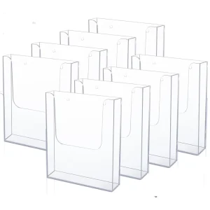 Wall Mount A4 A5 A6 Brochure Holder 8.5 X 11 Inch Clear Acrylic Magazine Booklet Display Stand Plastic File Mail Rack