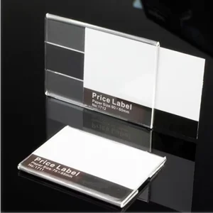Wall Mount Acrylic Sign Holder, Price Card Tag Label Counter Top Stand with 3M Adhesive Tape (Paper Size 120x80mm)