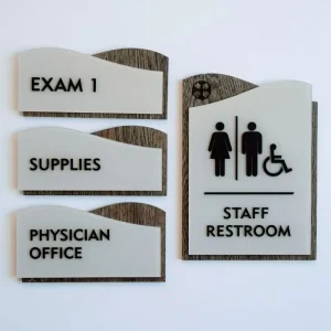 Wall Mounted ADA Braille Sign Customized Building Door Plates for Advertising Direction Acrylic Metal Material