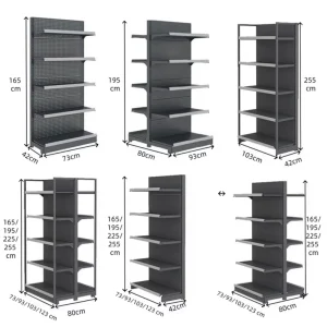Wall Mounted Metal Gondola Shelving Unit for Supermarkets and Grocery Stores Equipment Display Rack