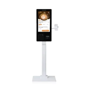 Wall Mounted Self Service Payment Kiosk Android Touch Screen Cash Register Checkout Kiosk with Cash Dispenser NFC