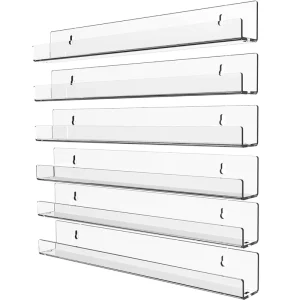 Wall-mounted Acrylic Transparent U-shaped Display Shelf and Bookshelf Storage Rack for Kids Acrylic Display Case