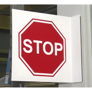 Warehouse Aisle Stop Signs Heavy Duty Metal Signs Double Sided Design for Improved Logistics Workflow and Safety