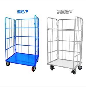 Warehouse Logistic Metal Container Cage Industrial Steel Roll Transport Trolley