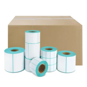 Waterproof Direct Thermal Label 40x40mm Barcode Printed Self Adhesive Sticker Paper for Packaging Labels